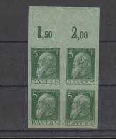 77IIU Luitpold 5 Pfennig - Ungezähnt, Oberrand-Viererblock ** Postfrisch - Neufs