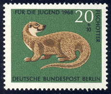 317 Bedrohte Tiere 20+10 Pf Fischotter ** - Unused Stamps