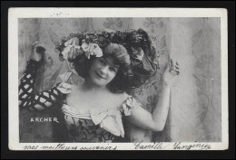 Frauen Foto AK ARCHER Signiert Camille Langiniez Junge Dame, MARKIRCH 24.8.04 - Moda