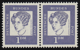 361 Bed. Deutsche 1 DM Waag. Paar ** Postfrisch - Unused Stamps