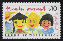 2205 50 Jahre UNICEF, Kinder Verschiedener Völker, Kinderzeichnung, 10 S, ** - Unused Stamps