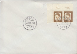 359y Bedeutende Deutsche Eckrand-Paar Gefälligkeits-O AMERN 1.12.61 Blanko-FDC - Storia Postale