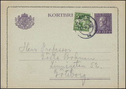 Kartenbrief K 26II KORTBREV 10 Öre Mit Zusatzfr., Aus HÖÖR, Karte Mit Rand - Postal Stationery