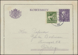 Kartenbrief K 26IW KORTBREV 10 Öre Mit Zusatzfr., HÖÖR 20.11.29, Karte Mit Rand - Enteros Postales