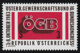 1754 Bundeskongress Österreichischer Gewerkschaftsbund, ÖGB Emblem, 3 S, ** - Nuevos