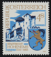 1741 550 Jahre Stadtrecht Hohenems, Burg Glopper, Stadtwappen, 4 S Postfrisch ** - Nuevos