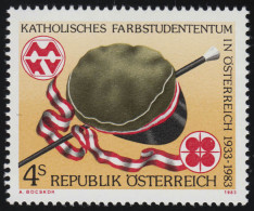 1739 50 J. Kath. Farbstudententum In Österreich, Müze, Embleme 4 S Postfrisch ** - Neufs