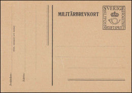 Militärpost MILITÄRBREVKORT FÄLTPOST Ohne Zudruck, Punkt Im I, ** Postfrisch - Postal Stationery