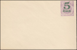 Schweden Umschlag U 20Y 5 Öre Auf 4 Öre, Wz. Steigende Linien, ** Postfrisch - Postal Stationery