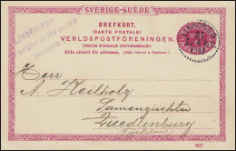 Postkarte P 25 SVERIGE-SUEDE 10 Öre Mit DV 907, LINKKÖPING 21.4.1911 - Postwaardestukken