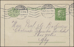 Kartenbrief K 22 KORTBREV 10 Öre, GÖTEBORG 24.1.1926, Karte Mit Rand - Postal Stationery