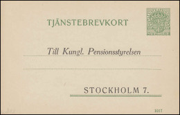 Dienstpostkarte DP 8 Tjänstebrevkort 5 Öre Druckdatum 1017 - Mit Vordruck, ** - Enteros Postales