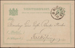 Dienstpostkarte DP 6II Tjänstebrevkort 5 Öre Ohne Druckdatum GÖTEBORG 19.3.1887 - Postal Stationery