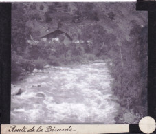PLAQUE DE VERRE -  Photo  - Les Alpes -route De La BERARDE ( Saint-Christophe-en-Oisans )  - Année  1890 - Diapositiva Su Vetro