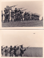  Photo Originale - 1941 - Guerre 1939/45 - Soldats Allemands - Tir En Masse Sur Un Avion Francais - LOT 2 PHOTOS - War, Military