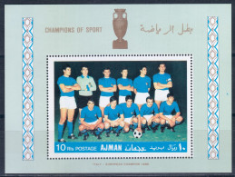 Ajman 1968 Mi# Block 56 A ** MNH - Football / Soccer (II): Italy National Team - Adschman