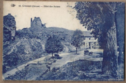 CPA 23 - CROZANT - Hotel Des Ruines - TB PLAN Etablissement Petite Animation Façade Devanture Attelage Oblitération - Crozant