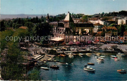 13191883 Lausanne Ouchy Le Port Et L’Hotel Le Chateau Lausanne Ouchy - Altri & Non Classificati