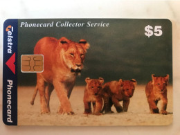 AUSTRALIA  CARD TELSTRA   MINT   LIONESS AND CUBS  1000 EX - Australië