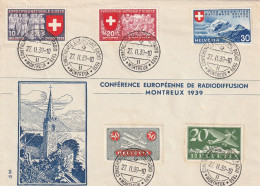 Suisse Cachet Conférence Européenne De Radiodiffusion Montreux Sur Lettre 1939 - Storia Postale