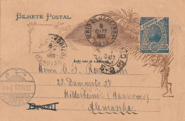 Brésil Entier Postal Illustré Pour L'Allemagne 1901 - Entiers Postaux