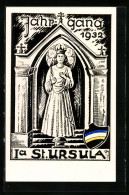 AK Absolvia Jahrgang 1932, 1 A St. Ursula, Heiligenbild Und Wappen  - Autres & Non Classés