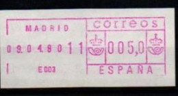 ESPAÑA SPAIN ATM FRAMA SG-15 1980 MAQUINA E003 ENSAYO - Unused Stamps