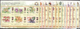 MALAYSIA 2018 WILD ORCHIDS FLOWERS STATES DEFINITIVE 14 SOUVENIR SHEETS OF 6 STAMPS EACH MNH (**) IMPERF - Malasia (1964-...)