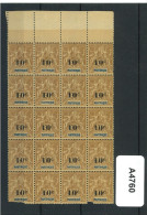 Type Groupe 10c Sur 30c Brun N° 52 Bloc De 20 ** De Martinique - Unused Stamps