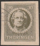SBZ- Thüringen 1945, Mi. Nr. 99 BY Z1, Freimarke: 30 Pfg. Johann Wolfgang Von Goethe.  Gestpl./used - Afgestempeld
