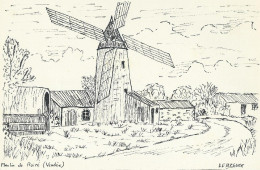 [85] Vendée >  Moulin De Rairé Dessin Encre De Bernard Le Béguec - Andere & Zonder Classificatie