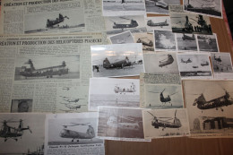 Lot De 44g D'anciennes Coupures De Presse Et Photo De L'hélicoptère Américain Piasecki PV-18 Et Ses Versions Militaires - Aviazione