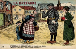 CPA Bretonische Tracht, Verärgerte Frau Mit Kind, Briten, Touristen - Costumes