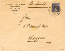 Mail Von Ettingen 25 7 27 Baselland -Dr.med.C.Schaub Spezialarzt- Docteur Spécialisé - Tellknabe 157 - Poststempel