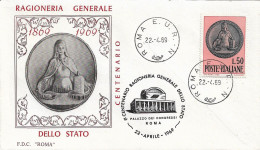 Fdc Roma: RAGIONERIA GENERALE DELO STATO 1969; No Viaggiata; A_Roma - FDC