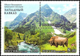 Russia 2006, UNESCO World Heritage Sites: Western Caucasus Animals - Block Of 4 V. MNH - Autres & Non Classés