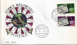 Fdc Roma: CODICE D'AVVIAMENTO POSTALE 1968; No Viaggiata; AF_Roma - FDC