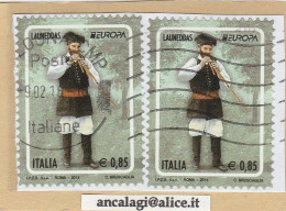 USATI ITALIA 2014 - Ref.1266A "EUROPA: Launeddas" 2 Val. Da € 0,85 - - 2011-20: Used