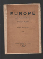 (chemins De Fer )  Grande  Carte Politique Et Physique / EUROPE, CHEMINS  DE  FER   (M6517) - Eisenbahnverkehr