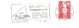 CACHET OBLITERATION FLAMME CARANTEC MER PLAGES GOLF TENNIS VOILE  ENVELOPPE 16X11 - 1961-....