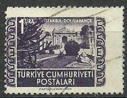 Turkey; 1952 Vienna Printing Postage Stamp 1 L. ERROR "Shifted Perf." - Gebruikt