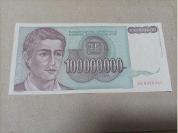 Billete Yugoslavia, 100000000 Dinara, Año 1993, UNC - Jugoslavia