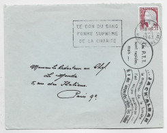 DECARIS 25C LETTRE PARIS 90 4.1.1963 R DUPERRE + SIMILI MECANIQUE LES PTT SONT RAPIDES MAIS ... JACK ALBAN LE MAGICIEN - Oblitérations Mécaniques (flammes)