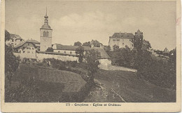 X10739 SUISSE FRIBOURG GRUYERES EGLISE ET CHATEAU - Fribourg