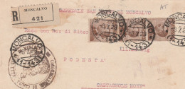 E 348 Moncalvo (Alessandria) Frazionario 1-143 Del 1929 - Marcophilia