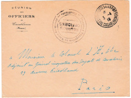 Lettre Avec Courrier (texte Interressant) Avec Cachet: Troupes D'occupation Du Maroc Occidental, Casablanca - WW I