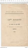 RU // Rare PROGRAMME Société Amicale D'ESCRIME 18 Juin 1900 / 14me ASSAUT RUE Ramus épée - Programma's