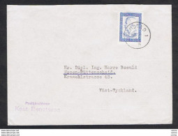 SWEDEN: 1955 COVERT WITH 40 + 10 O. BLUE  (371) - TO GERMANY - Covers & Documents