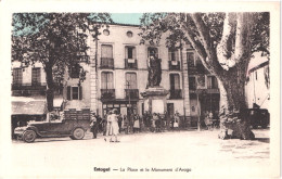 FR66 ESTAGEL - Bertrand - La Place Et Monument Arago - Statue - Animée - Belle - Sonstige & Ohne Zuordnung