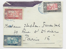 SENEGAL 45C+75C+5C LETTRE MAL OUVERTE + VERSO 75CX3 DAKAR AVION 1934 TO FRANCE - Storia Postale